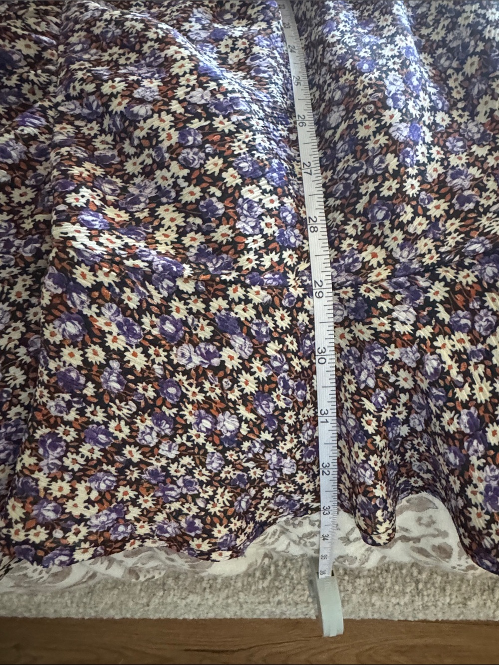 Zara Purple Floral V-Neck Long Sleeve Mini Dress - Picture 11 of 13